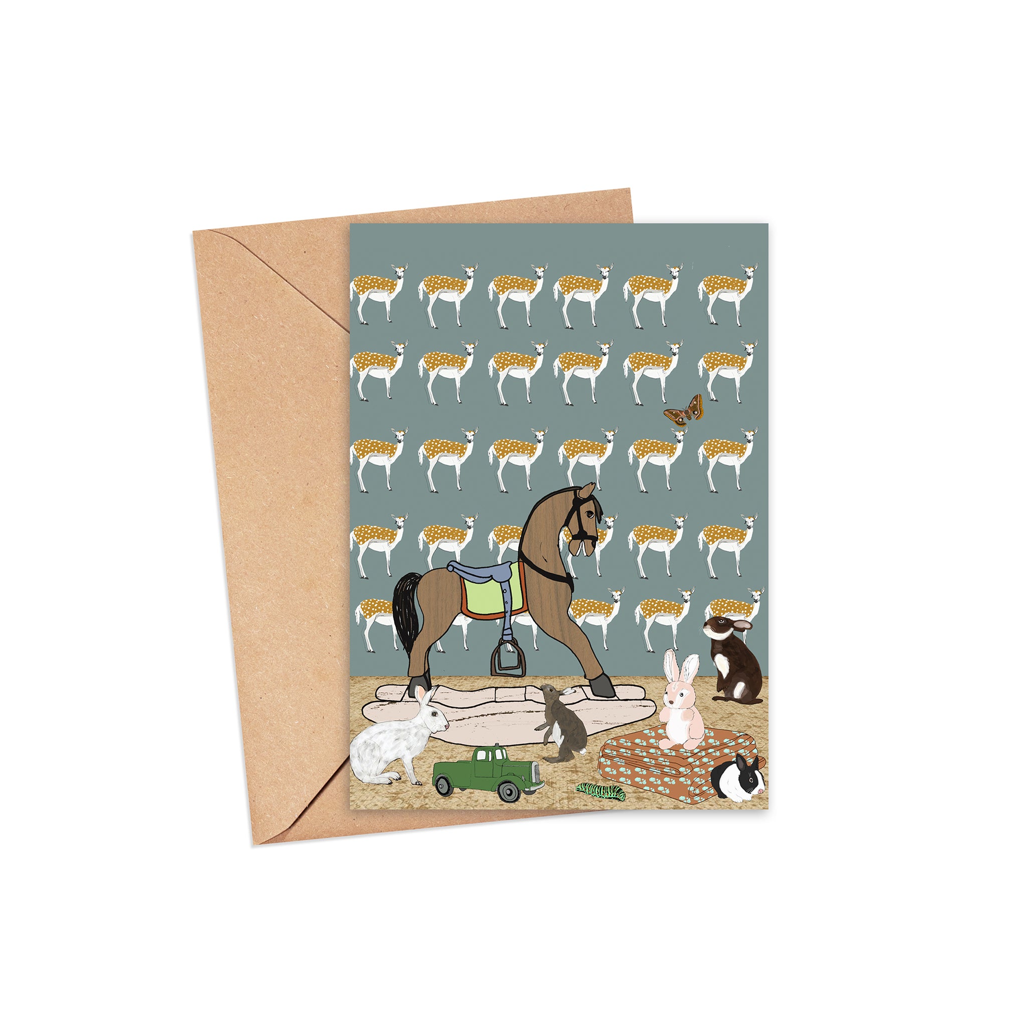 "Let's horse around" Blank Card