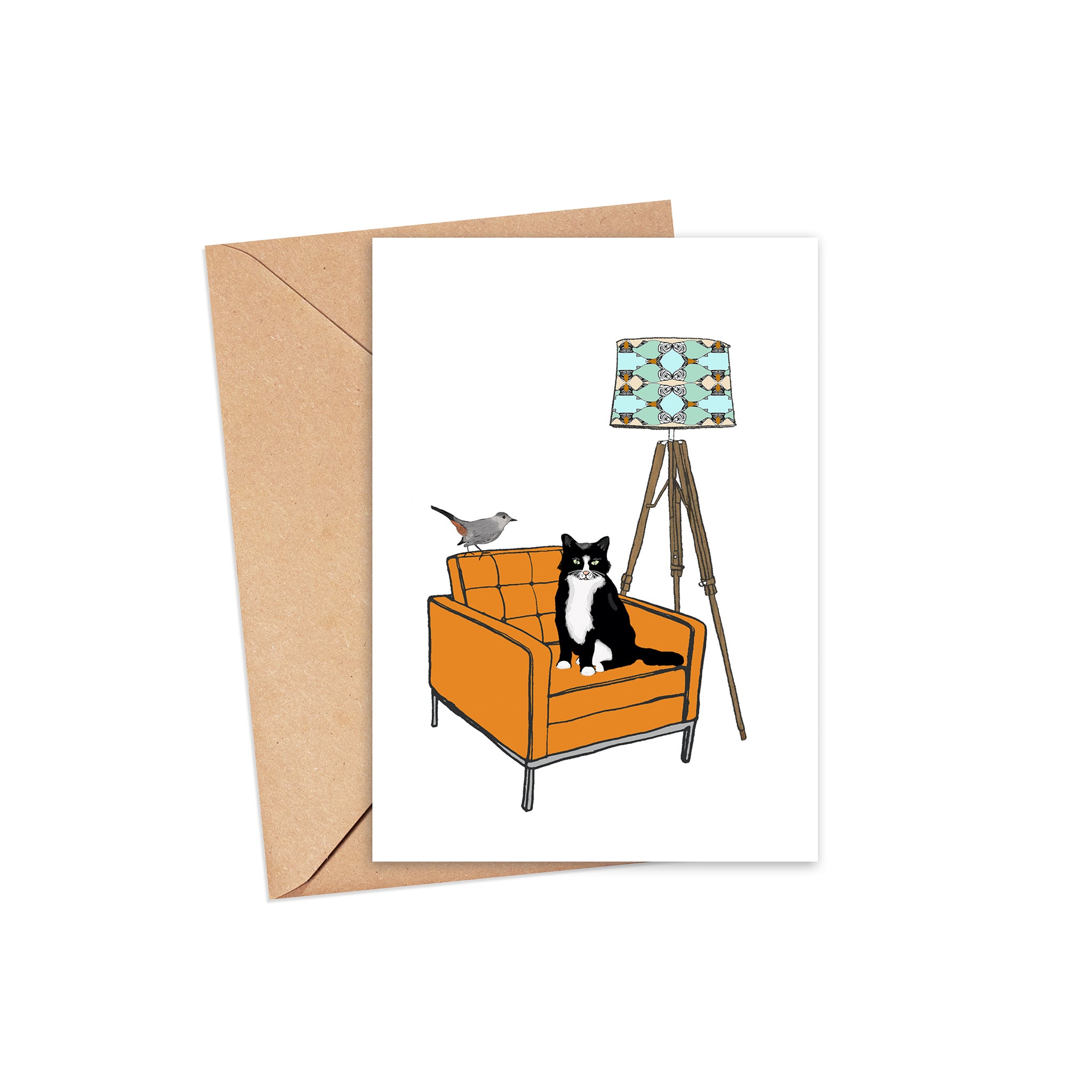 "Catbird Seat" Blank Card