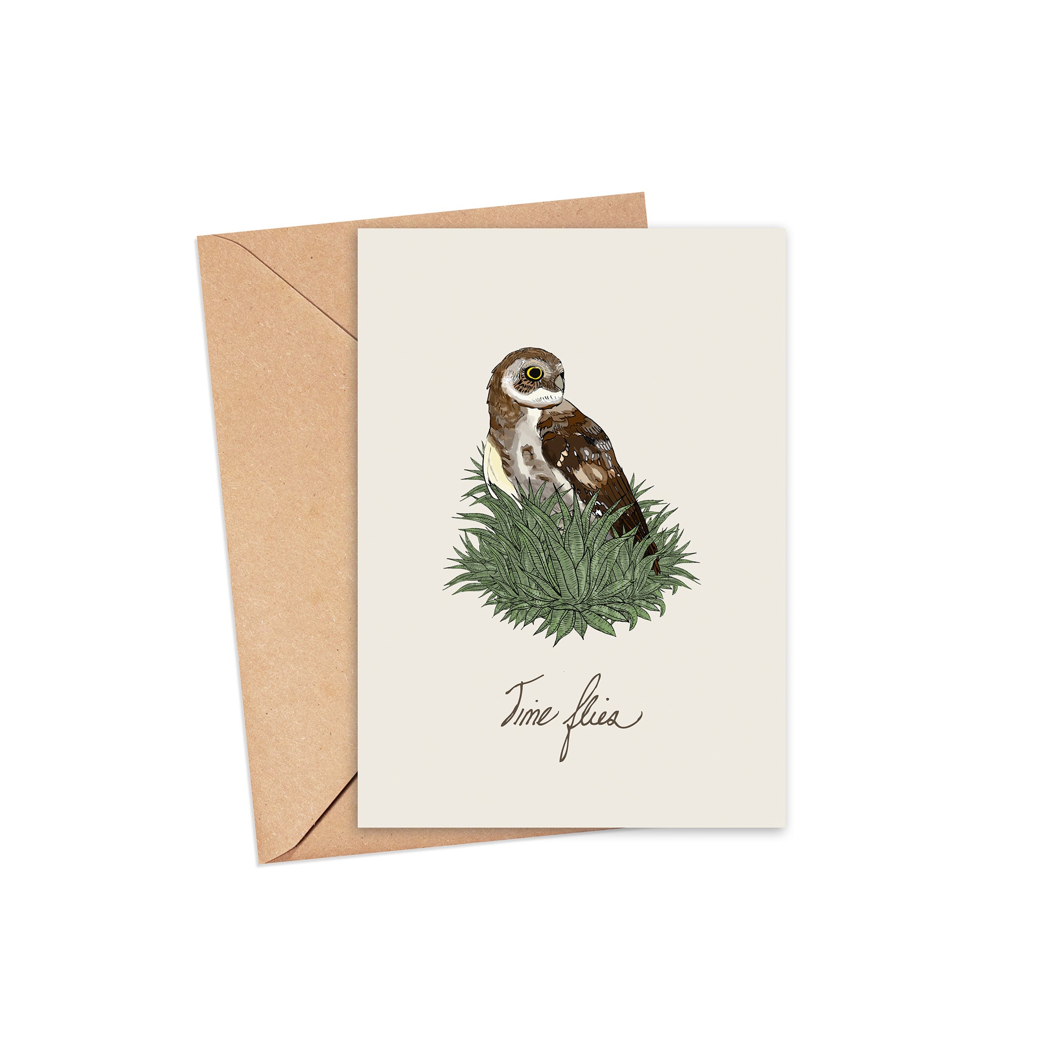 "Time flies" Blank Card