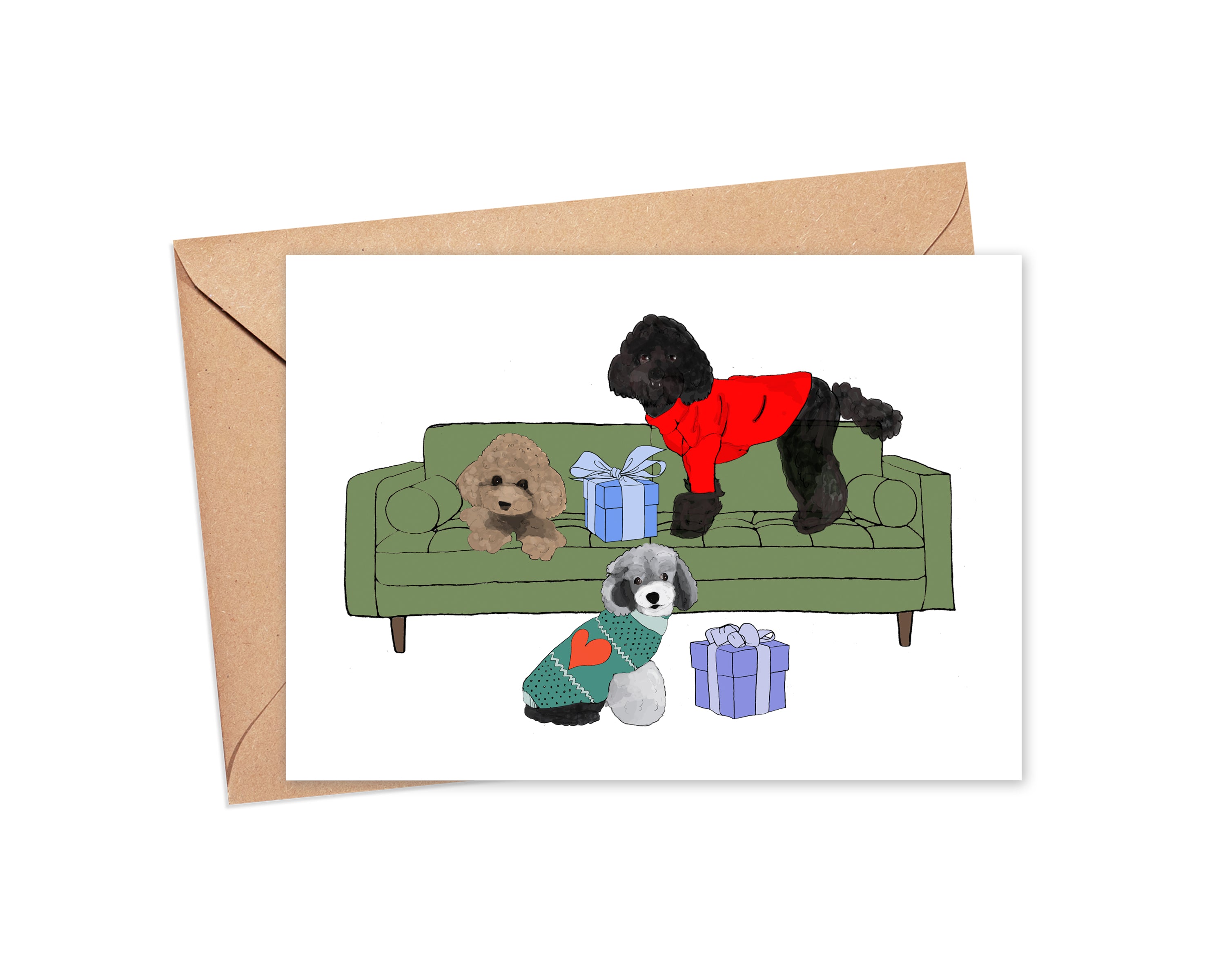 "Poodles of Love" Blank Card