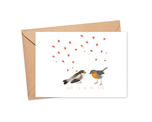 "Love is in the air" Blank Card