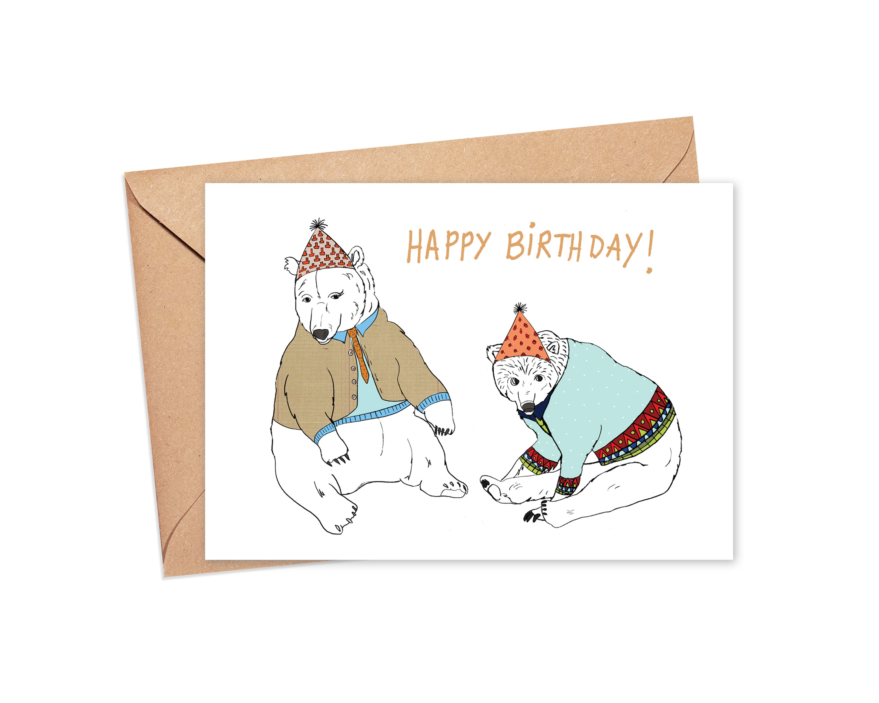 "Sending you big bear hugs on your birthday." Blank Card